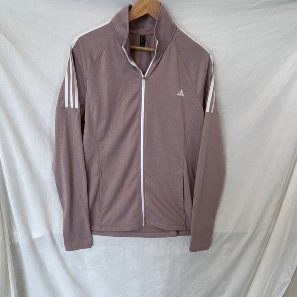 adidas Women's Lavender Track Jacket XL Full Zip Lightweight Athleisure
